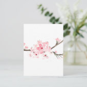 Cherry blossom waterverf briefkaart (Staand voorkant)