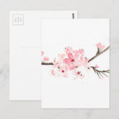 Cherry blossom waterverf briefkaart (Voorkant / Achterkant)