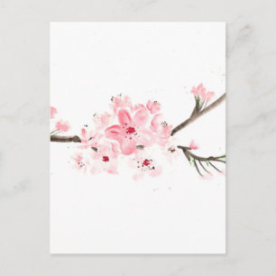Cherry blossom waterverf briefkaart