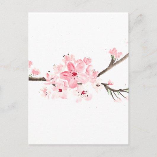Cherry blossom waterverf briefkaart (Voorkant)