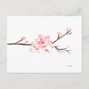 Cherry blossom waterverf briefkaart