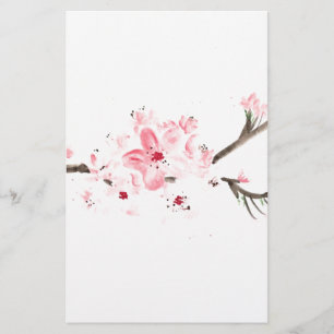 Cherry blossom waterverf briefpapier