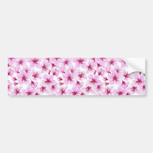 Cherry blossom waterverf bumpersticker (Voorkant)