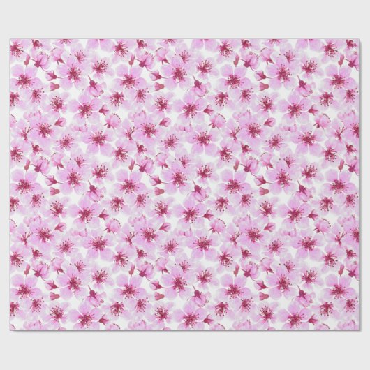 Cherry blossom waterverf cadeaupapier (Vlak)