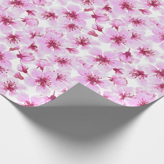 Cherry blossom waterverf cadeaupapier (Hoek)