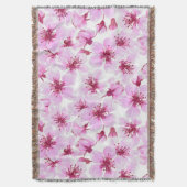 Cherry blossom waterverf deken (Voorkant Verticaal)