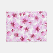 Cherry blossom waterverf fleece deken (Voorkant (Horizontaal))