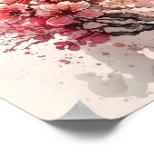 Cherry Blossom Waterverf Flowers Wall Art Poster (Hoek)