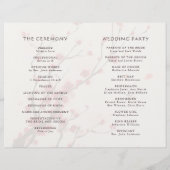Cherry Blossom Waterverf Folded Wedding Programme (Achterkant)