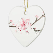 Cherry blossom waterverf keramisch ornament (Links)