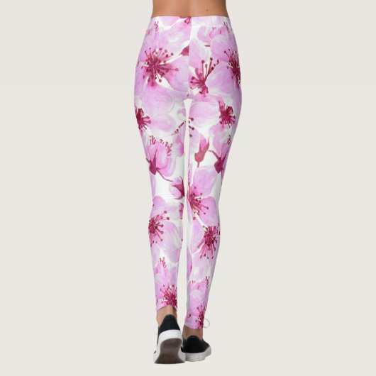 Cherry blossom waterverf leggings (Achterkant)
