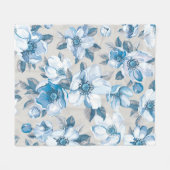 Cherry Blossom Waterverf: Naadloze Apple Tree Pat Fleece Deken (Voorkant (Horizontaal))