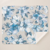 Cherry Blossom Waterverf: Naadloze Apple Tree Pat Sherpa Deken (Voorkant (horizontaal))