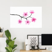 Cherry Blossom Waterverf Poster (Thuiskantoor)