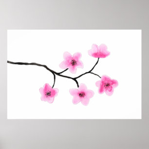 Cherry Blossom Waterverf Poster