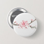 Cherry blossom waterverf ronde button 5,7 cm (Voorkant /achterkant)