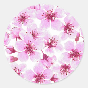 Cherry blossom waterverf ronde sticker