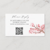 Cherry Blossom Waterverf Roze Bloemen Bruiloft Informatiekaartje (Voorkant)