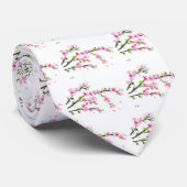Cherry blossom waterverf roze florale Japans Stropdas (Opgerold)