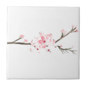 Cherry blossom waterverf roze florale natuur tegeltje (Voorkant)