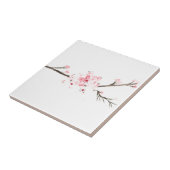 Cherry blossom waterverf roze florale natuur tegeltje (Zijkant)