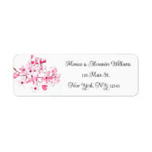 Cherry blossom Waterverf Roze Return Address Etiket (Voorkant)