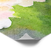 Cherry Blossom Waterverf Sakura Flowers Spring Poster (Hoek)