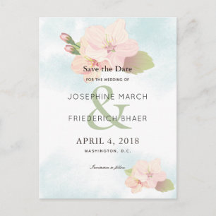 Cherry Blossom Waterverf Save the Date Briefkaart