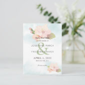 Cherry Blossom Waterverf Save the Date Briefkaart (Staand voorkant)