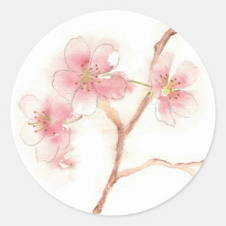 Cherry Blossom Waterverf Sticker