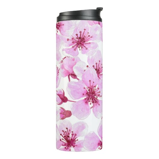Cherry blossom waterverf thermosbeker (Gedraaid links)