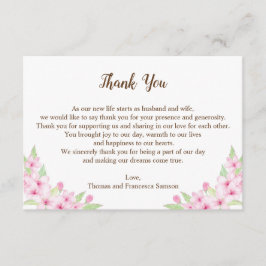 Cherry Blossom Waterverf Weddenschap Hartelijk dan Bedankkaart