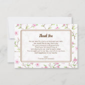 Cherry Blossom Waterverf Weddenschap Hartelijk dan Bedankkaart (Voorkant)
