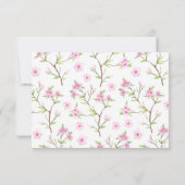 Cherry Blossom Waterverf Weddenschap Hartelijk dan Bedankkaart (Achterkant)