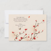 Cherry Blossom Waterverf Weddenschap Hartelijk dan Kaart (Achterkant)