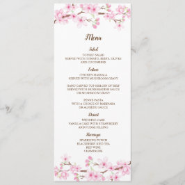 Cherry Blossom Waterverf Wedding Menu Kaart