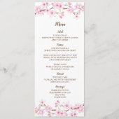 Cherry Blossom Waterverf Wedding Menu Kaart (Voorkant)