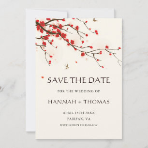 Cherry Blossom Waterverf Wedding Save the Date