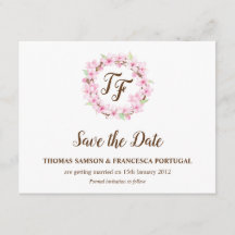 Cherry Blossom Waterverf Wedding Save the Date