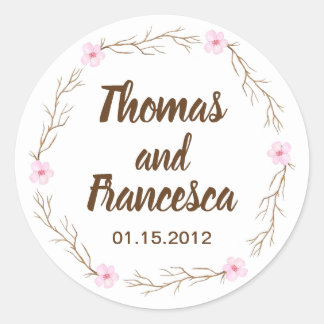 Cherry Blossom Waterverf Wedding Sticker