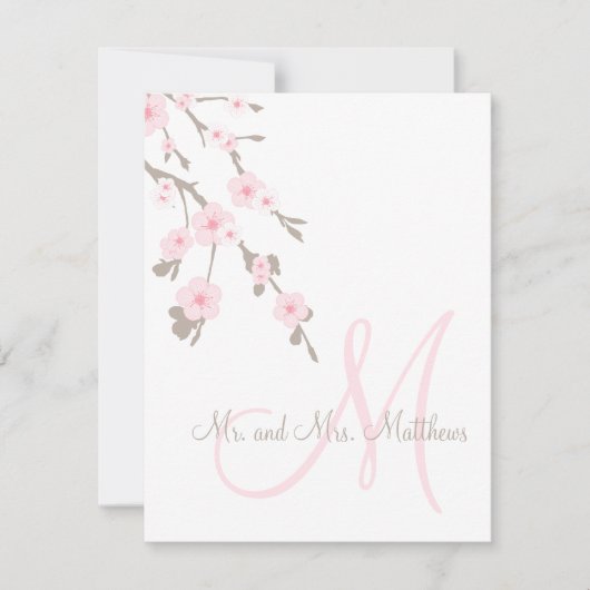 Cherry Blossom Weddenschap Hartelijk dank Bedankkaart (Voorkant)