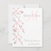 Cherry Blossom Weddenschap Hartelijk dank Bedankkaart (Achterkant)