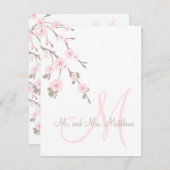 Cherry Blossom Weddenschap Hartelijk dank Bedankkaart (Voorkant / Achterkant)