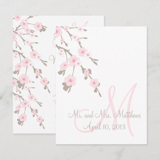 Cherry Blossom Weddenschappen Kaarten Voorzijde (Voorkant / Achterkant)