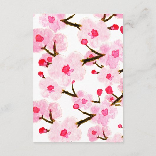 Cherry Blossom Wedding Accommodations Informatiekaartje (Achterkant)