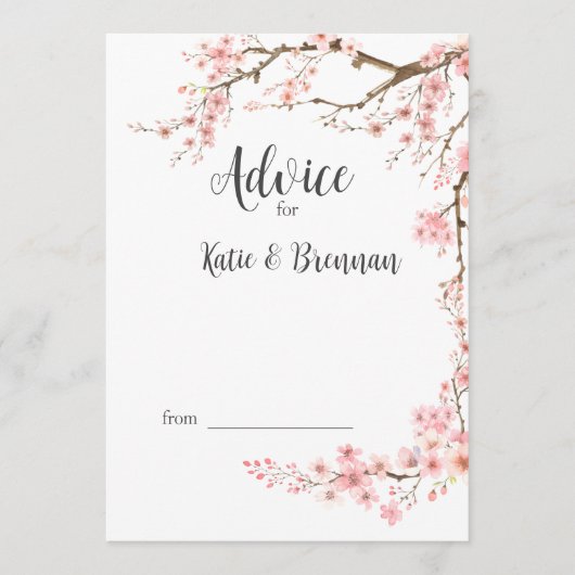 Cherry Blossom Wedding Advieskaart (Voorkant)