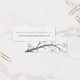 Cherry Blossom Wedding antwoord op website RSVP Mini Visitekaartjes