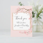 Cherry Blossom Wedding Bedankkaart (Staand voorkant)