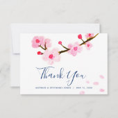 Cherry Blossom Wedding Bedankkaart (Voorkant)