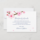 Cherry Blossom Wedding Bedankkaart (Achterkant)